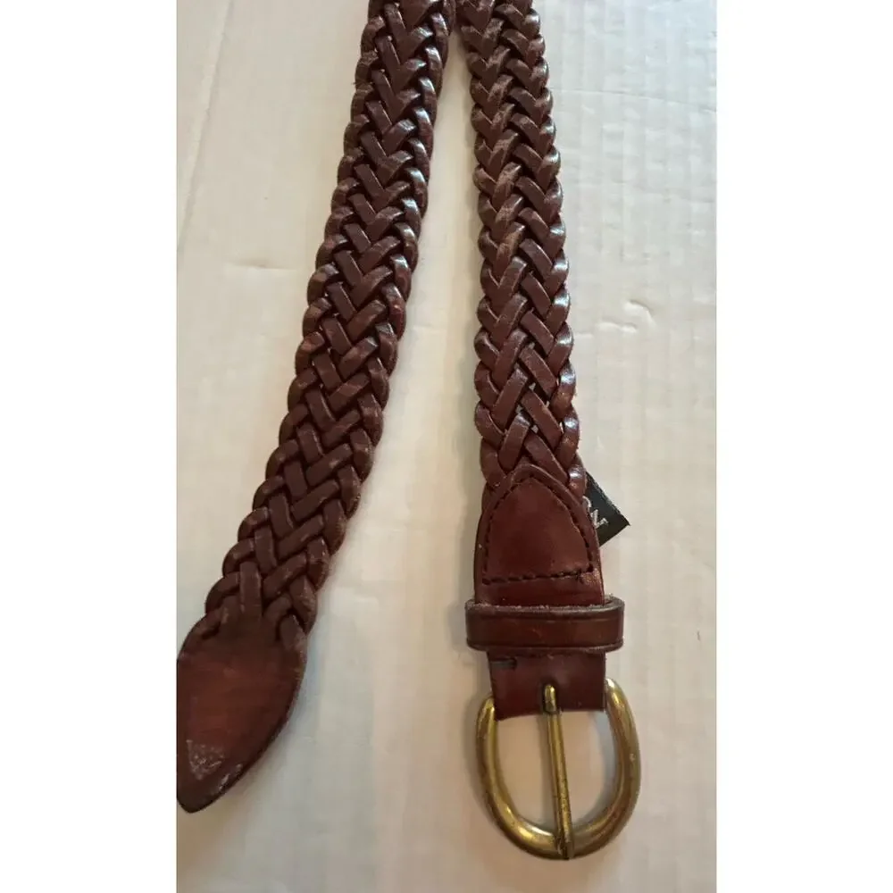 Brighton Brown Genuine Leather Braided Woven Belt Men's Size 36 Style 33113